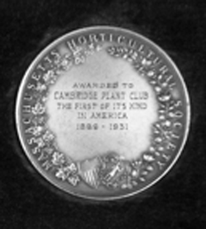 Mass Horticultural Society Medal for the Cambridge Plant Club, 1931