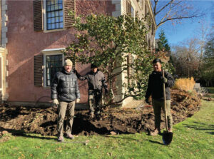 November 21, 2022 (Michael Hanlon, Angel Maldonado, and Juan Penate removing perennials). Photo by Annette LaMond.