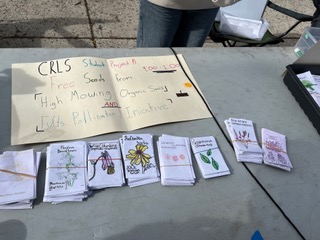 Photo of information pamphlets on the folding table.
